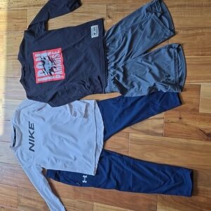 Nike & Under Armour - Boys Youth Small - 2 LS Shirts, Joggers and Shorts.